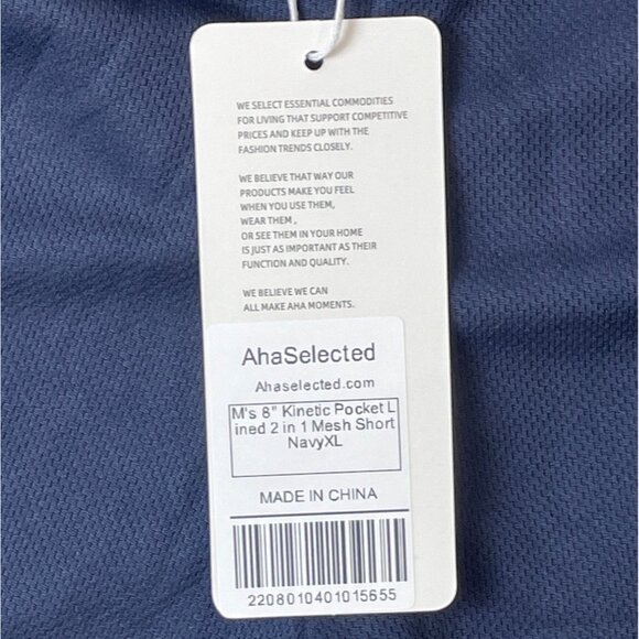 Aha Selected Men's Navy 2 in 1 Shorts Sz XL - NWT - Picture 5 of 8
